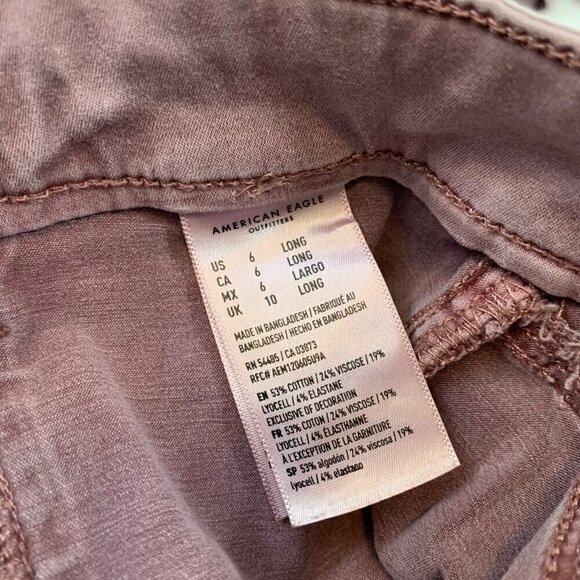 American Eagle stretch dusty rose drawstring skinny‎ ankle hi-rise jegging pant - Picture 8 of 11